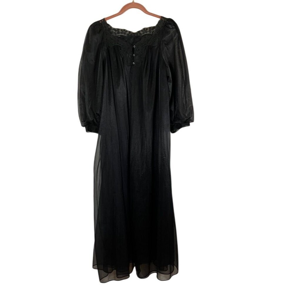 Vintage Gossard Artemis Robe Peignoir Floral Sheer Fairy Whimsical Sexy Feminine